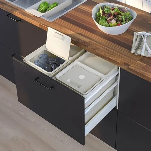 HÅLLBAR Waste Sorting Solution, For Metod Kitchen Drawer/Light Grey