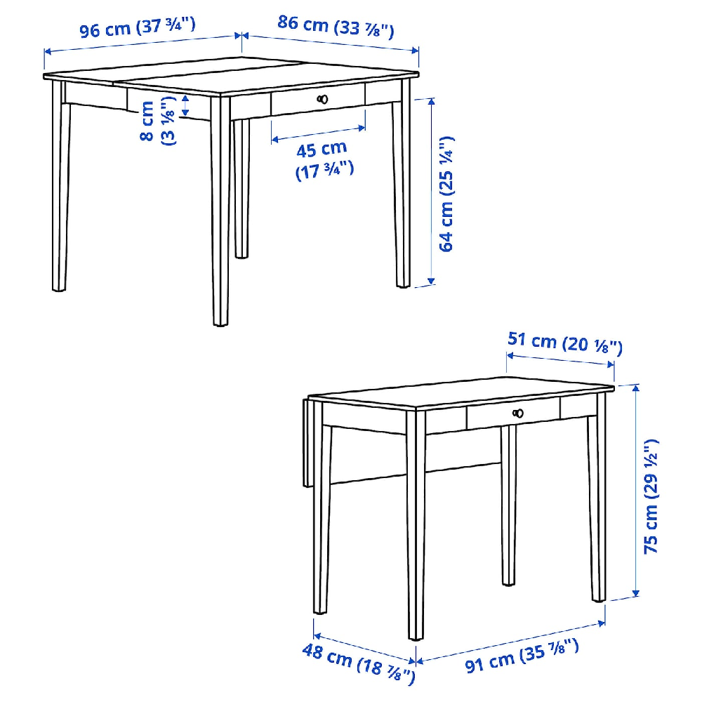 IDANAS / INGOLF Table & 1 Chair White/Hallarp Beige