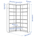 IKEA BILLY bookcase corner comb w ext units oak effect 136/136x28x237 cm