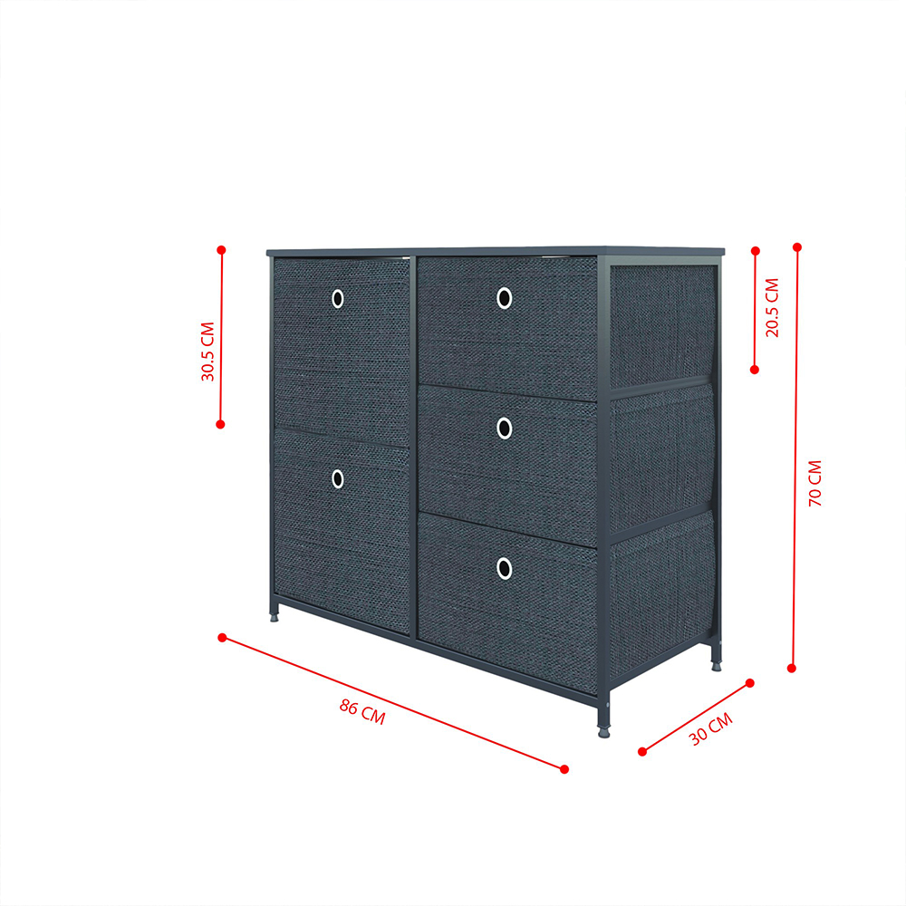 Idiya Grampian drawer storage unit, Black