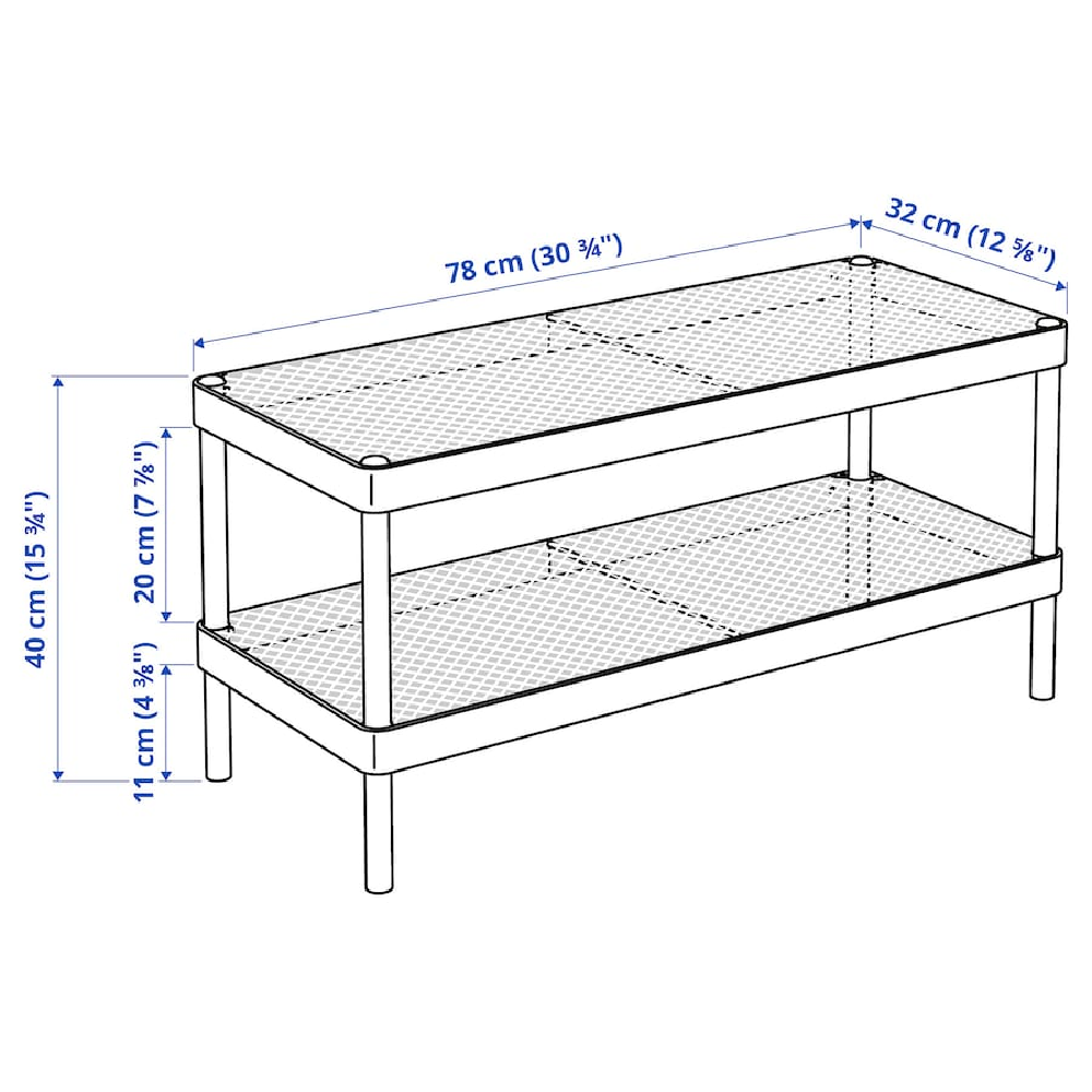 IKEA MACKAPAR shoe rack white 78x32x40 cm