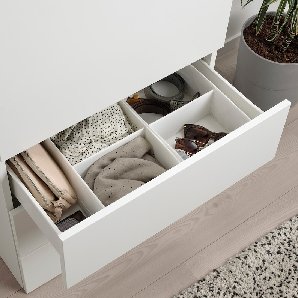 Ikea STUK box with compartments, white, 20x34x10 cm