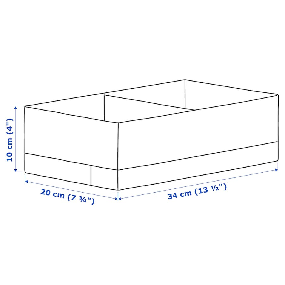 Ikea STUK box with compartments, white, 20x34x10 cm