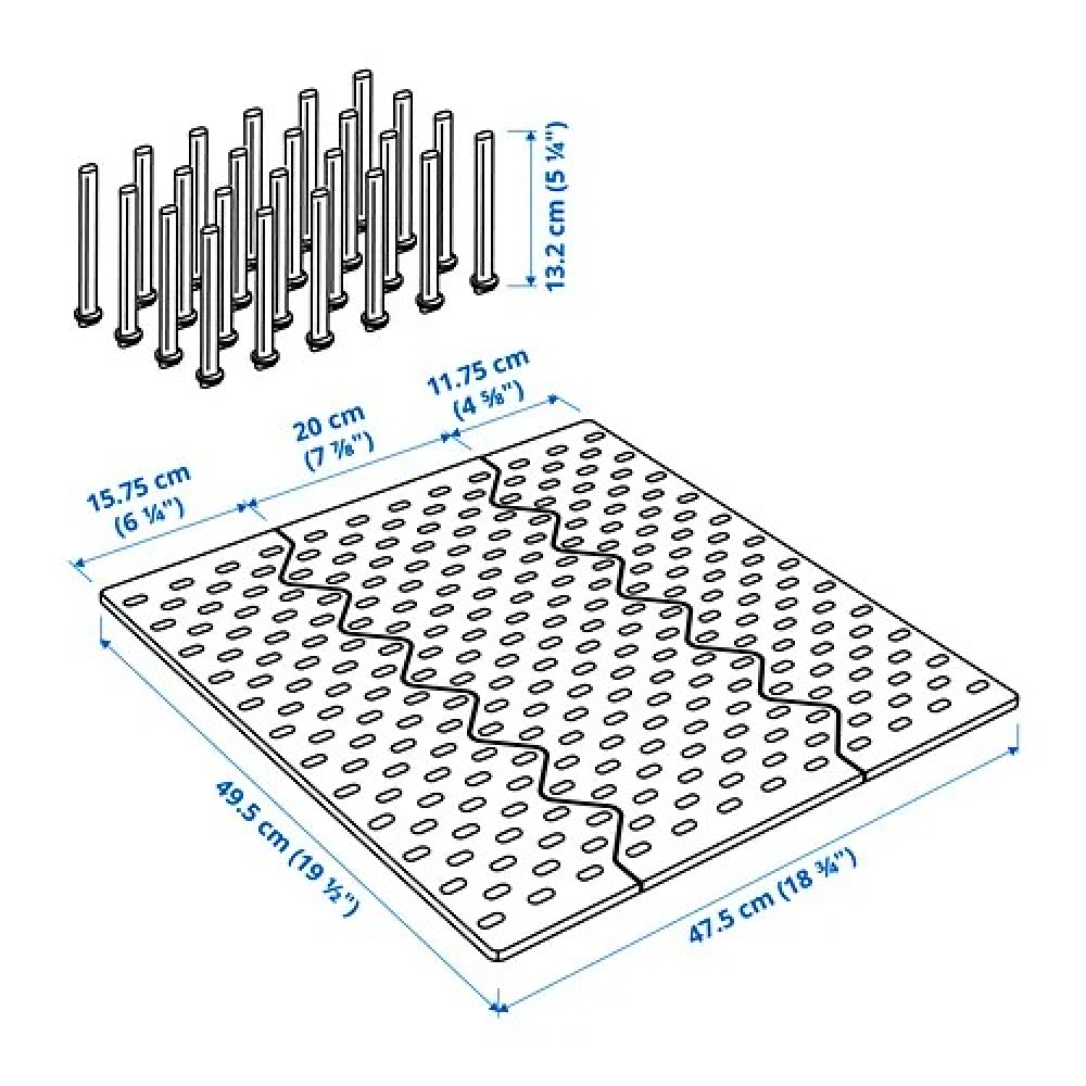 UPPDATERA Pegboard Drawer Organiser, Anthracite, 60 cm