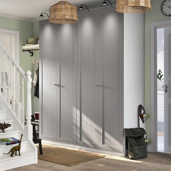 GULLABERG door with hinges, grey, 50x229 cm