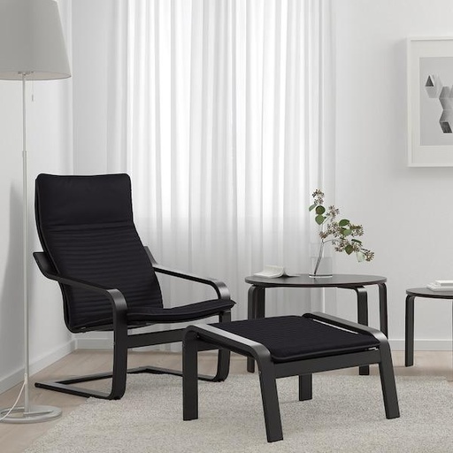 POÄNG armchair, black-brown/Knisa black 