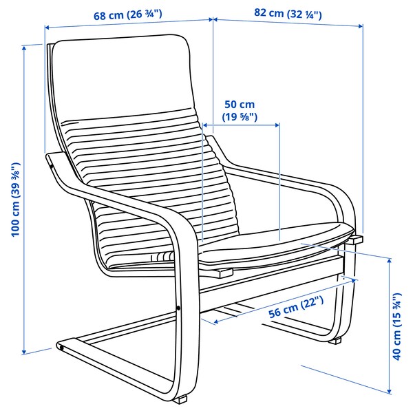 POÄNG armchair, black-brown/Knisa black 