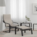 POÄNG Armchair, black-brown/Knisa light beige