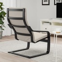 POÄNG Armchair, black-brown/Knisa light beige