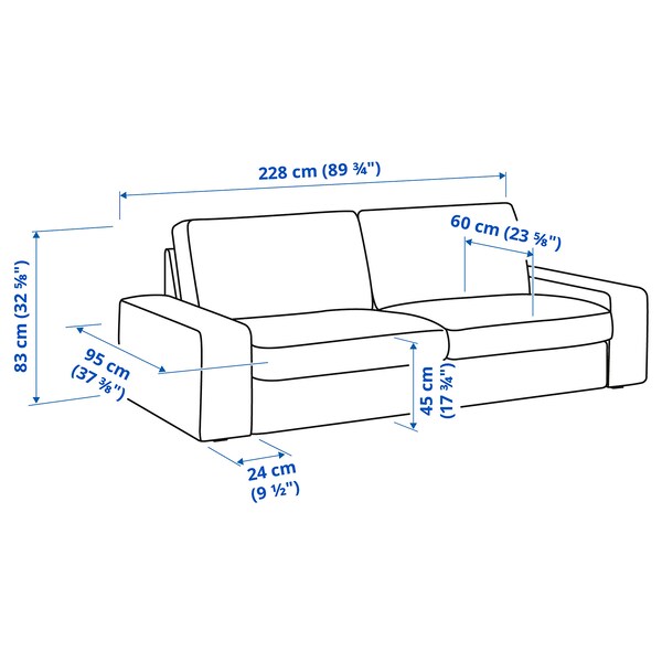 Ikea KIVIK 3-seat sofa, Tibbleby beige/grey