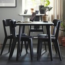 LISABO / LISABO Table and 4 chairs, black/black, 140x78 cm