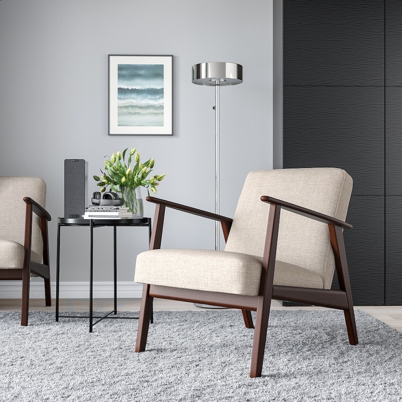 Ikea EKENASET armchair, Kilanda light beige