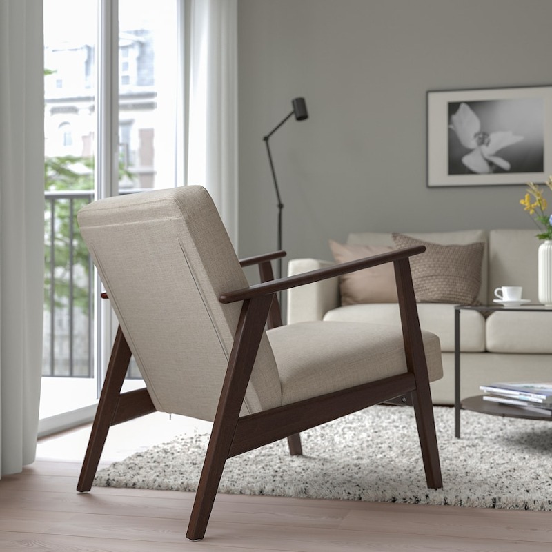 Ikea EKENASET armchair, Kilanda light beige