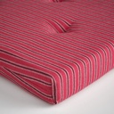 JUSTINA Chair pad, red grey/stripe pattern, 42/35x40x4 cm