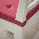 JUSTINA Chair pad, red grey/stripe pattern, 42/35x40x4 cm