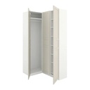 PAX Corner Wardrobe, White, FLISBERGET Light Beige