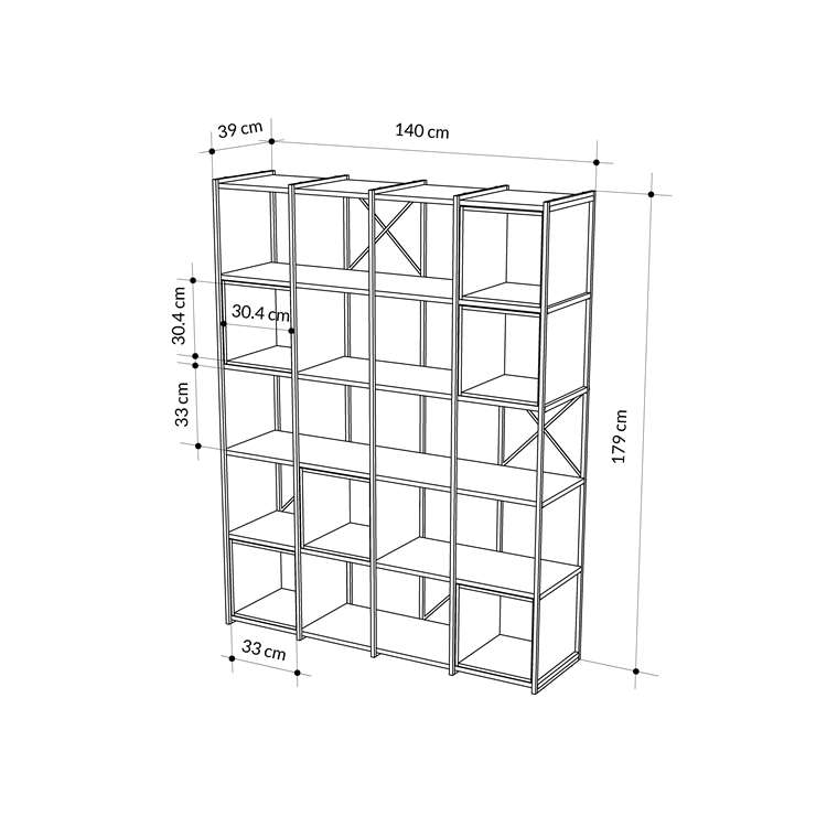 Arıtas BLACK WOOD - CINNAMON BOOKCASES