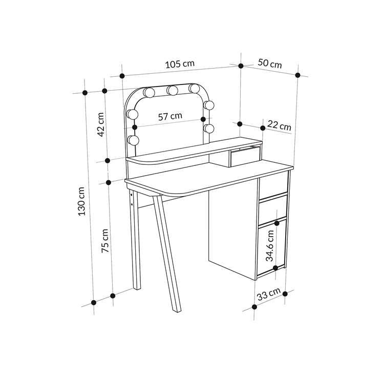 Atca LAGINA - OAK DRESSING TABLE 