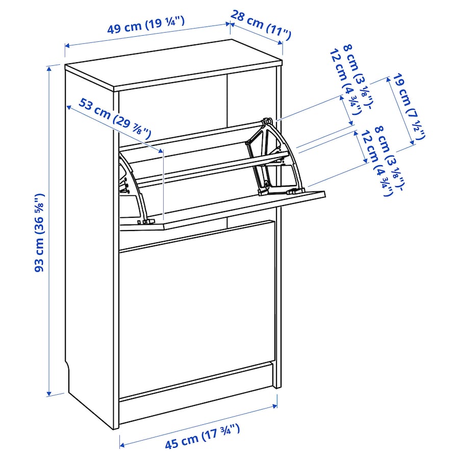 Bissa Shoe Cabinets with Two Compartment-