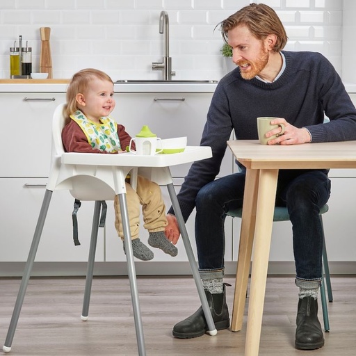 IKEA Antilop High Chair with Tray, Silver Color