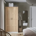 IKEA BERGSBO Door with Hinges, White Stained Oak Effect 50X195 cm