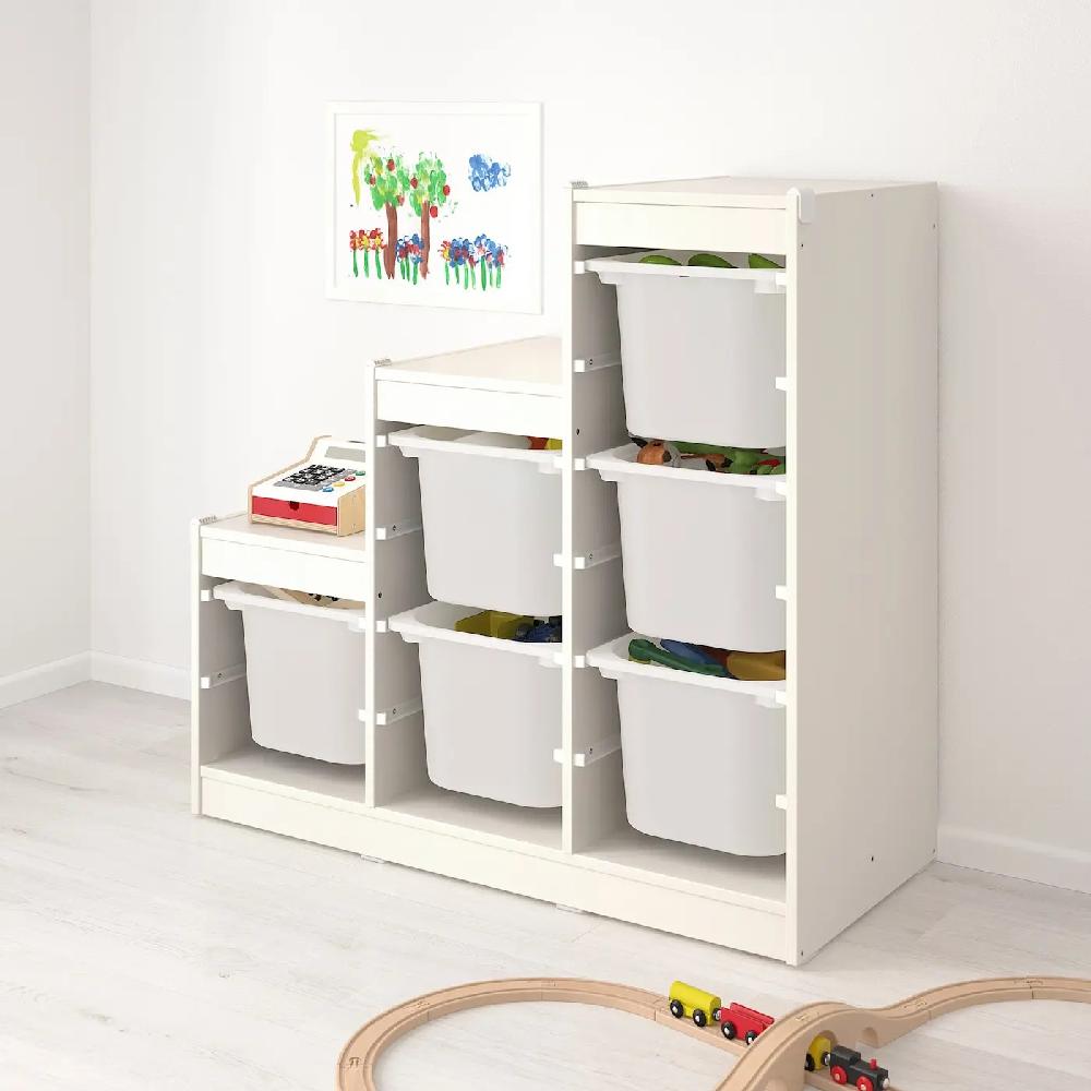 IKEA TROFAST Storage Combination with Boxes White 99X44X95 cm