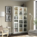 IKEA BILLY / OXBERG bookcase with glass-doors white 120x30x202 cm