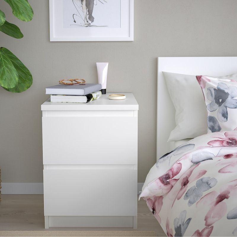 Ikea Malm Chest of 2 drawer,bedside table, White