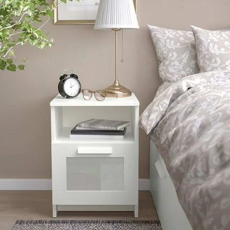 IKEA BRIMNES Bedside Table, White,39x41cm