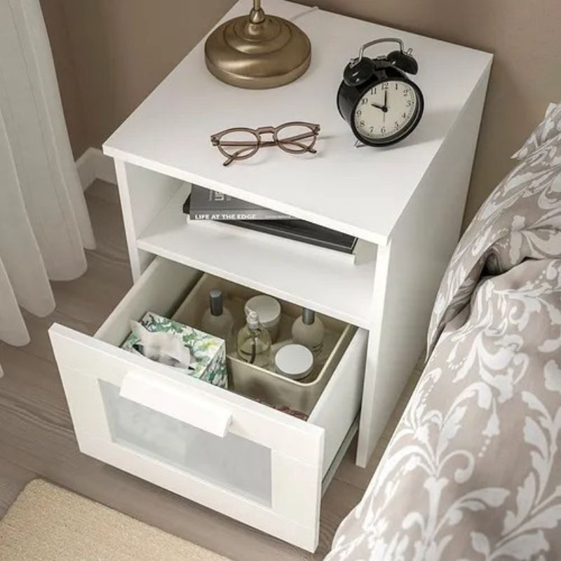 IKEA BRIMNES Bedside Table, White,39x41cm