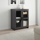 IKEA BRIMNES Cabinet with Doors, Glass-Black 78X95 cm