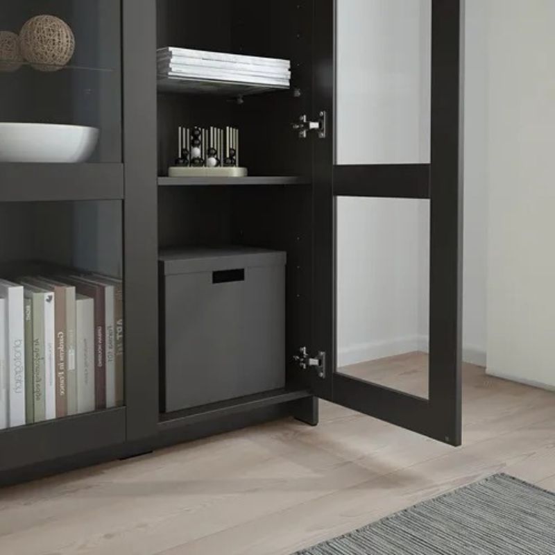 IKEA BRIMNES Cabinet with Doors, Glass-Black 78X95 cm