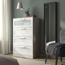 IKEA BRIMNES Chest of 4 Drawers, White, Frosted Glass