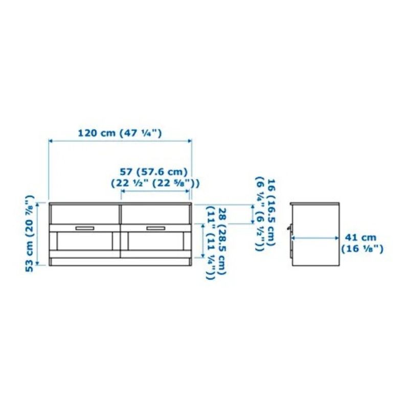 IKEA BRIMNES TV Bench, White 120X41X53 cm