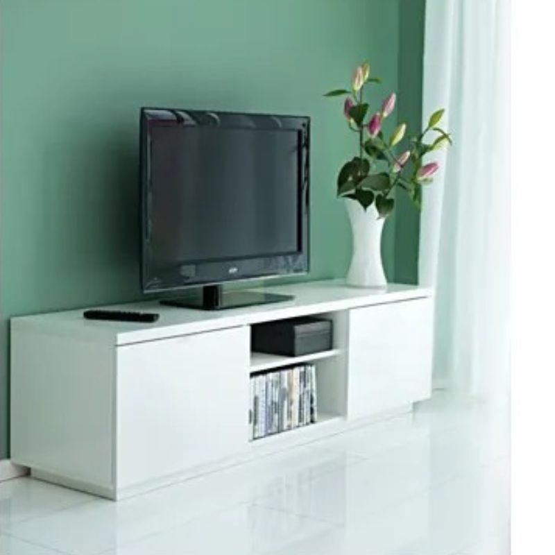 IKEA BYAS TV Bench, High-Gloss White