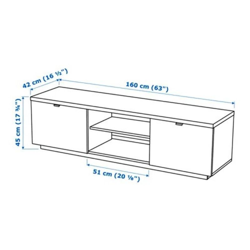 IKEA BYAS TV Bench, High-Gloss White