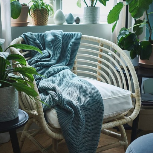 IKEA Buskbo Armchair, Rattan, Djupvik White