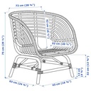 IKEA Buskbo Armchair, Rattan, Djupvik White