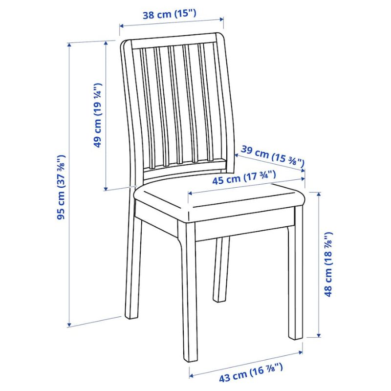 IKEA EKEDALEN Chair, White Orrsta Light Grey