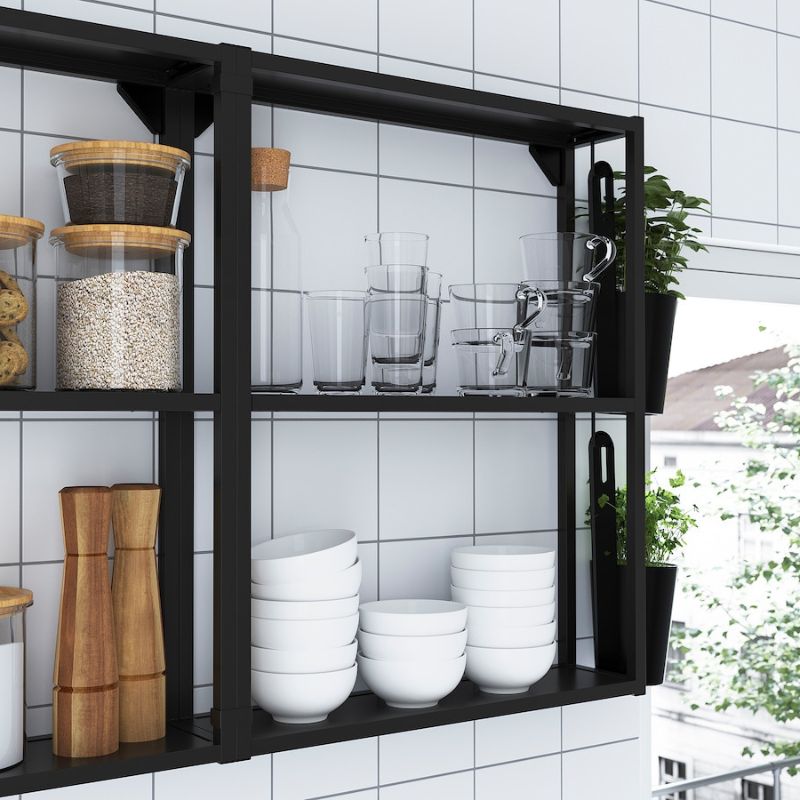 IKEA ENHET Wall FR W Shelves Anthracite 40X15X75 cm