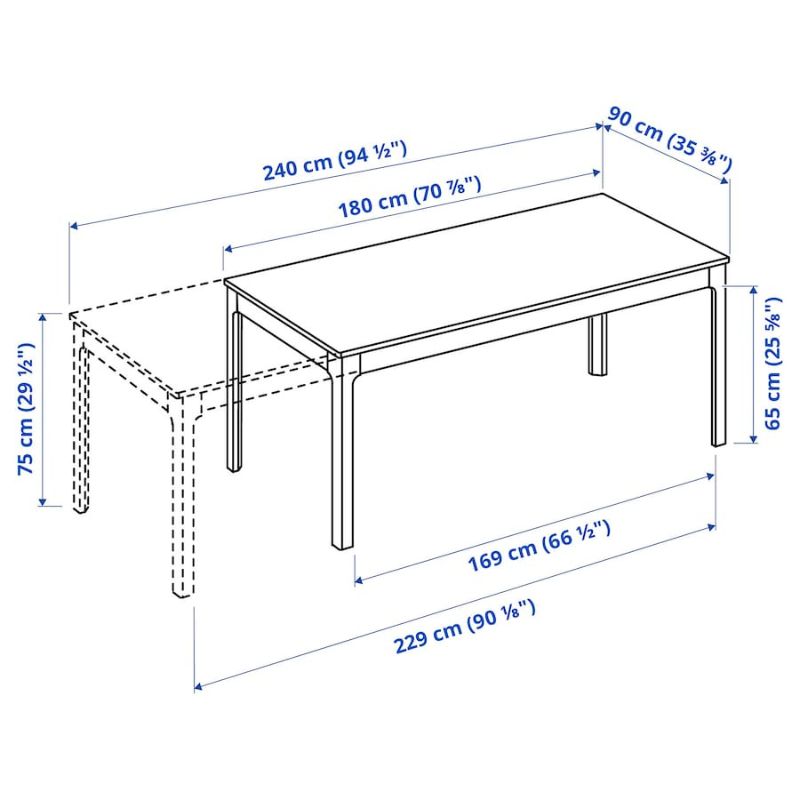 IKEA Ekedalen Extendable Table, Oak,Size 180-240X90 cm