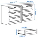 IKEA SONGESAND Chest of 6 Drawers, White, 161X81 cm