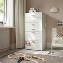 IKEA SMÅSTAD-PLATSA Chest of 6 Drawers White with Frame 60X55X123 cm