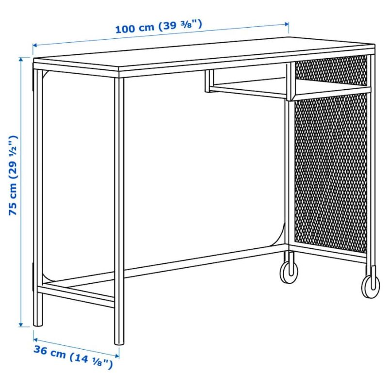 IKEA FJALLBO Laptop Table Black 100X36 cm