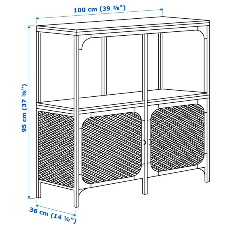 IKEA FJALLBO Shelving Unit Black 100X95 cm