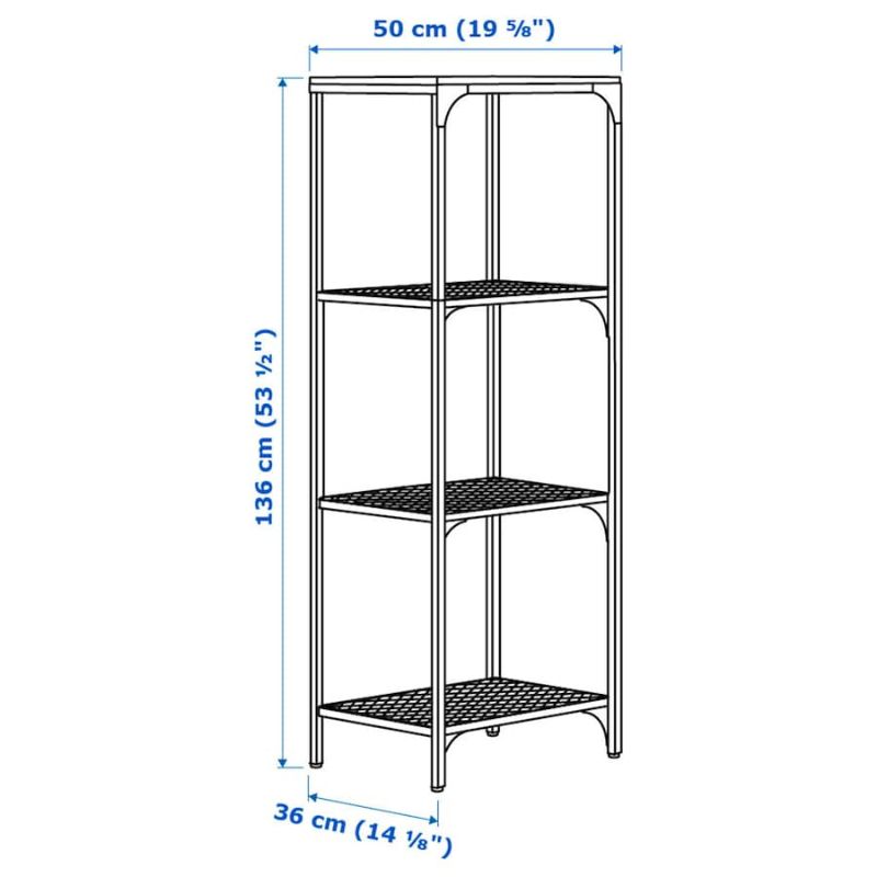 IKEA FJALLBO Shelving Unit, Black 51X136 cm