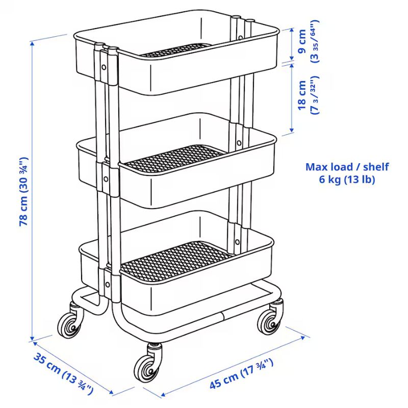 IKEA Raskog Trolley, Black