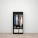 IKEA Rakkestad Wardrobe with 2 Doors, Black-Brown 79X176 cm