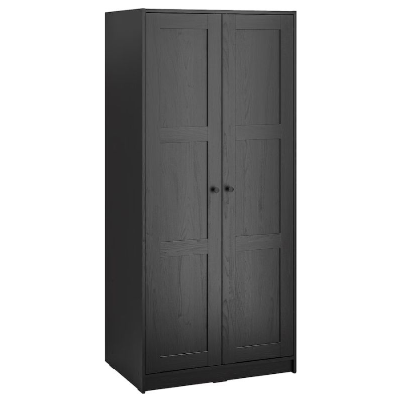 IKEA Rakkestad Wardrobe with 2 Doors, Black-Brown 79X176 cm