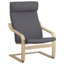 IKEA POANG Armchair Birch Veneer, Skiftebo Dark Grey